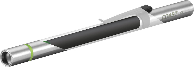 COAST® A9R 54 Lumen Rechargeable Inspection Beam LED Penlight with Flex Charge and Charging Cap, Silver Black