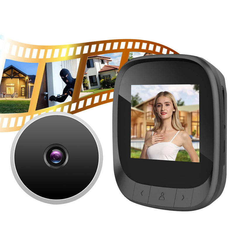 Digital Door Viewer, 2.4in Smart Visual Video Peephole WLAN Electronic Peephole viewer Security Eye Monitoring Camera with Infrared & HD LCD Screen 90° Wide Angle Support Recording/Snapshot