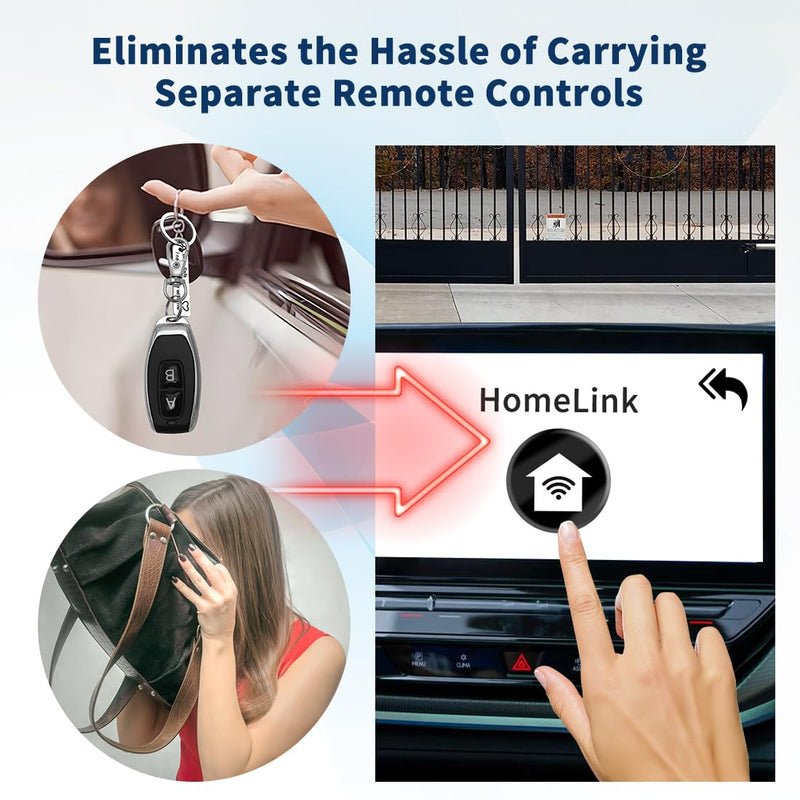 TOPENS HLR01 HomeLink Compatible Universal Receiver with Remote Control Transmitter for Automatic Swing Sliding Gate Opener Garage Door Opener, Security Gate Operator Accessory