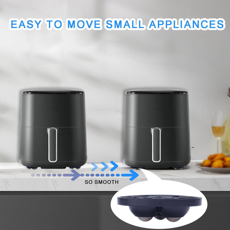8Pcs Mini Caster Wheels for Small Kitchen Appliances Rollers, 360°Rotation Self Adhesive Caster Wheels, Mini Swivel Wheels, Stainless Steel Rollers Universal Wheel for Coffee Maker,Storage Bins,Black Black