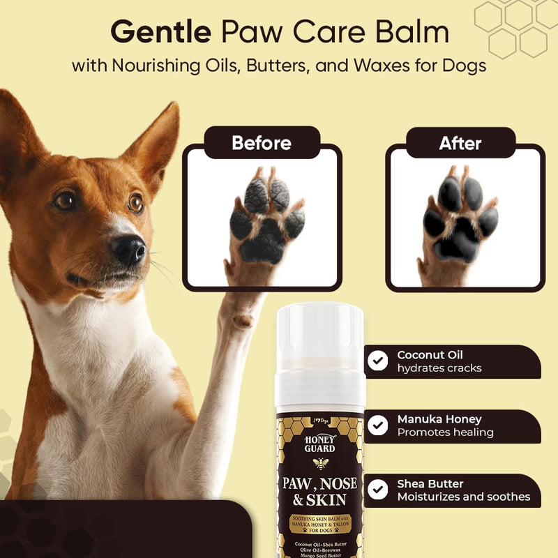 iHeartDogs Honey Guard Paw, Nose & Skin Dog Healing Balm - Manuka Honey, Tallow, Shea Butter & Mango Seed Oil - 2oz - PawsPlanet Australia