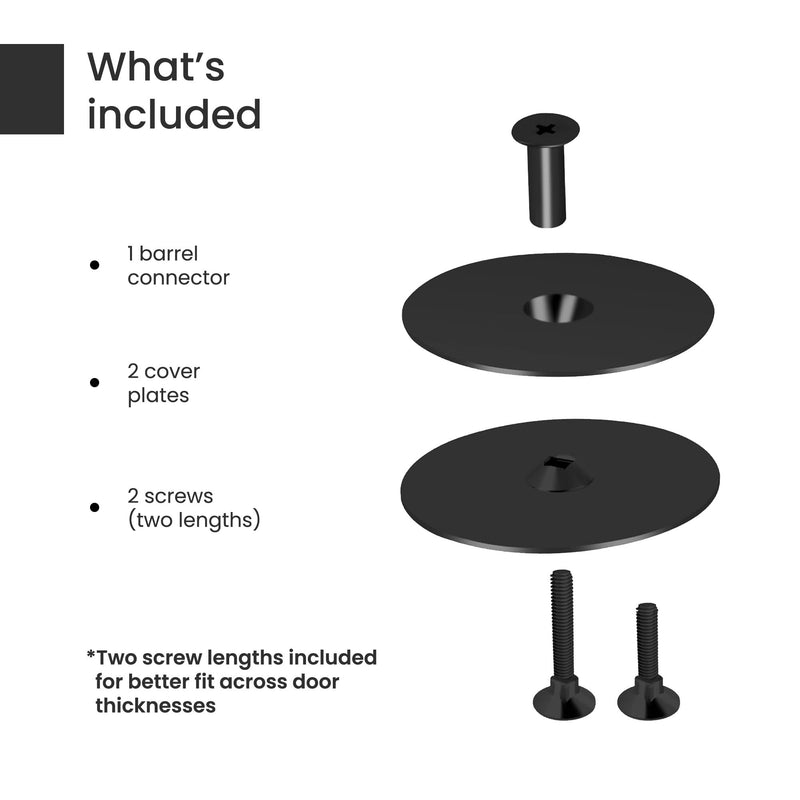 Door Hole Cover Plate 3 Pack, Matte Black Deadbolt and Door Knob Hole Cover with Screws, Metal Door Lock Cover Plate for Interior and Exterior Doors, Fits Standard Door Holes