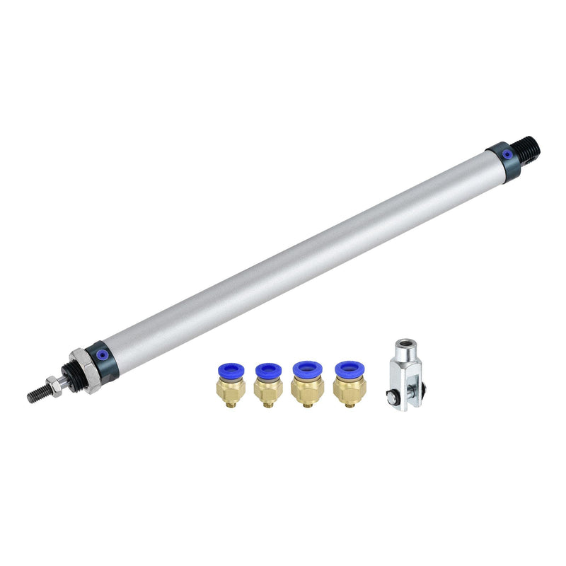 uxcell Pneumatic Air Cylinder 16mm Bore 200mm Stroke with Y Connector and Quick Fittings, MAL 16x200, for Automatic Equipment 16mmx200mm