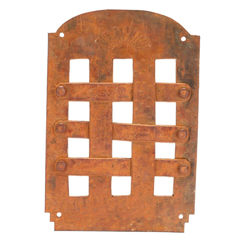 A29 Hand Forged Speakeasy Door Grill with Viewing Door, Rust Finish Large, Rust