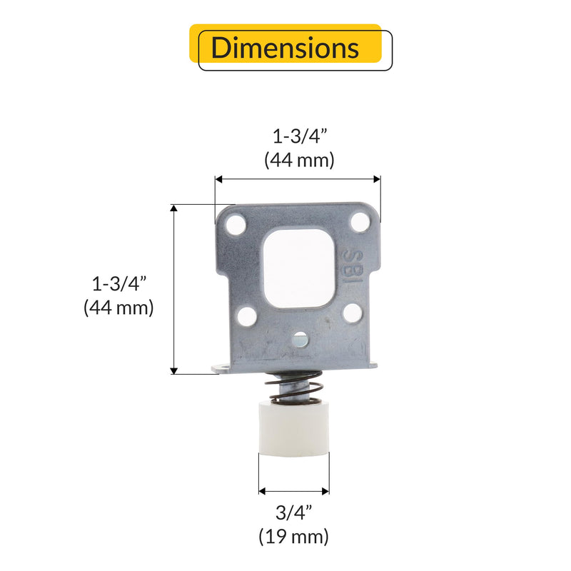Brixwell Center Spring Loaded Roller Bracket Steel Material, Gray Finish, 1-3/4" Length, 1-3/4" Width, with 3/4" Roller Top Mount for Bi-Fold Closet Door Hardware Assembly, Pack of 5