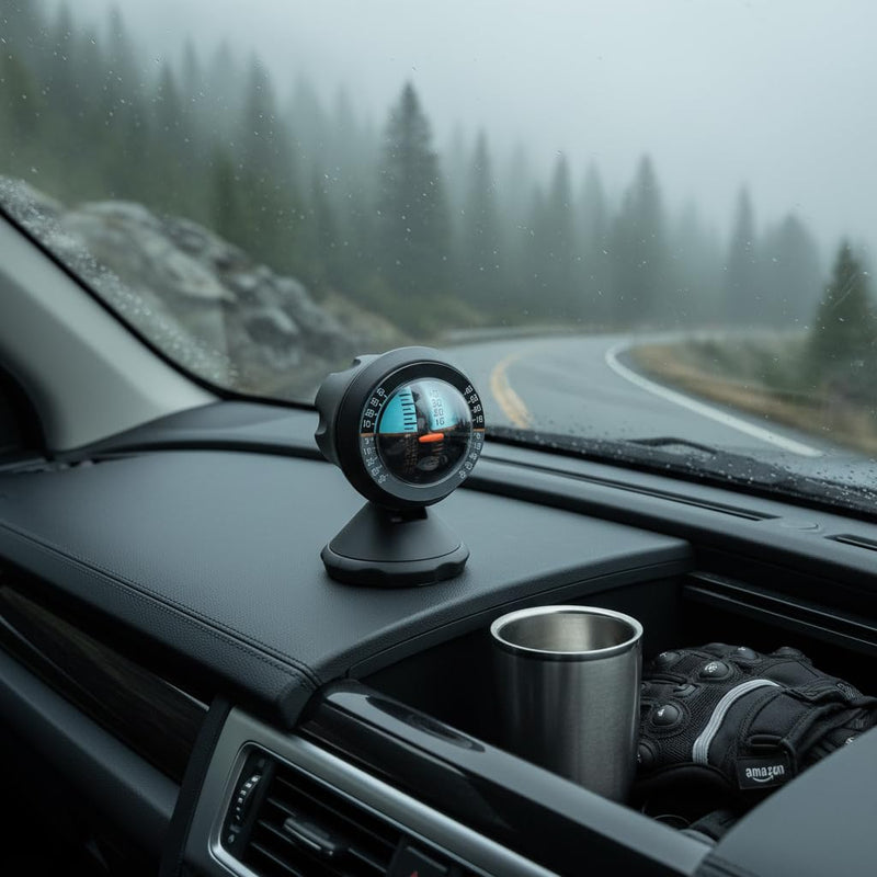 Tbest Car Inclinometer,Car Vehicle Inclinometer Slope Indicator Meter Level Tilt Gauge Road Safety Instrument