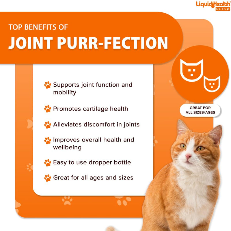 LIQUIDHEALTH Pets K9 Vegetarian Glucosamine for Dogs & Puppies & Joint Purr-Fection Glucosamine Drops for Cats & Kittens - Pet Supplements Made in USA