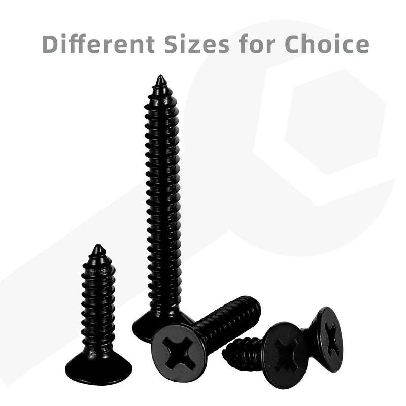#10 x 2 Wood Screws Flat Head Fast Self Tapping Drywall Screws 18-8 Stainless Steel 304 Black Finish, 50 PCS #10 x 2"