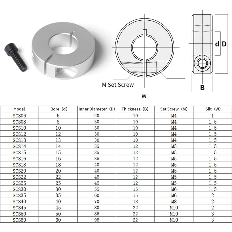 4pcs 8mm Linear Rail Stop Collars Aluminum Shaft Collar, 8mm Bore Size, 30mm OD, with M4 Set Screw, 10mm Thickness (Pack of 4)