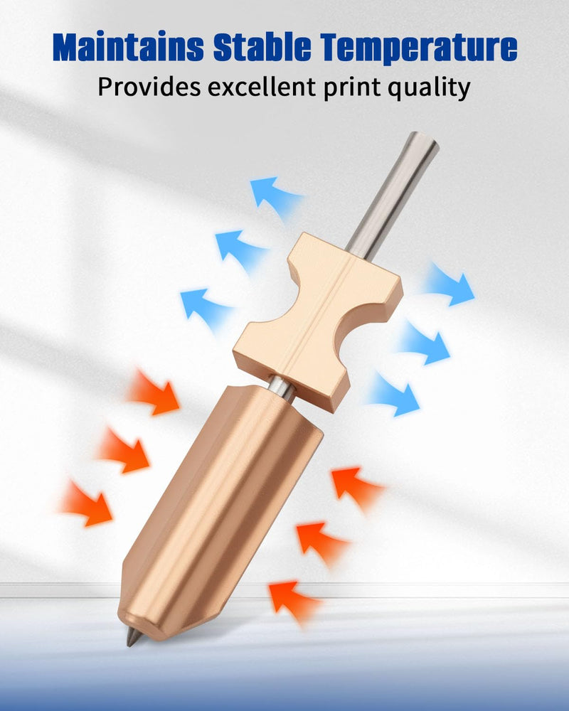 Upgraded Hotend Kit Fit for Flashforge AD5X 3D Printer, 0.25MM 0.4MM 0.6MM Nozzle, Extruder Heating Block, Component with 3 Silicone Cover and 1 Nozzle Brush