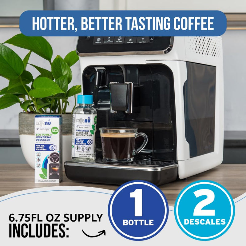Universal Coffee Machine Descaling Solution. Coffee Machine Descaler Liquid 2 Uses. Descaler Kit. Part of your Barista Accessories Set. Compatible with Nespresso, Phillips, Lavazza, Verismo and More! 6.76 Fl Oz (Pack of 1)
