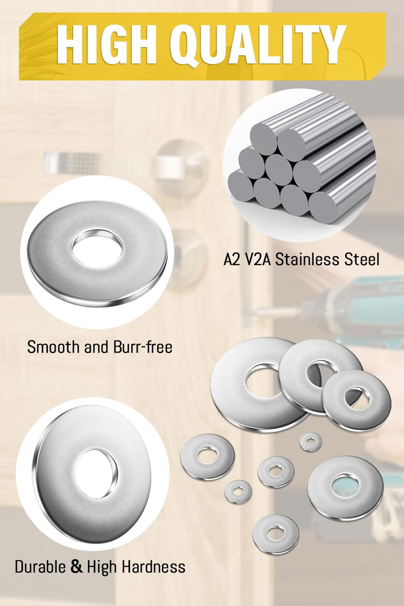 M6 Washers 20Pcs, M6 x 18mm Flat Washers 304 Stainless Steel Washers for m6 Screws Bolts & Nuts 20 M6*18*1.6