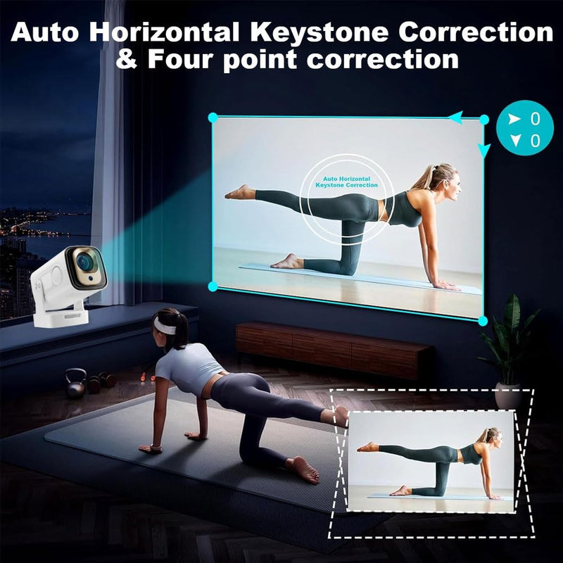 Auto Focus Mini Projector with Native 1080P Support, Portable Projector with Wifi and Bluetooth, Outdoor Projector Built in Apps, Smart Projector 260 ANSI, HY310 Pro/HY260 Pro Movie Projector HY310PRO