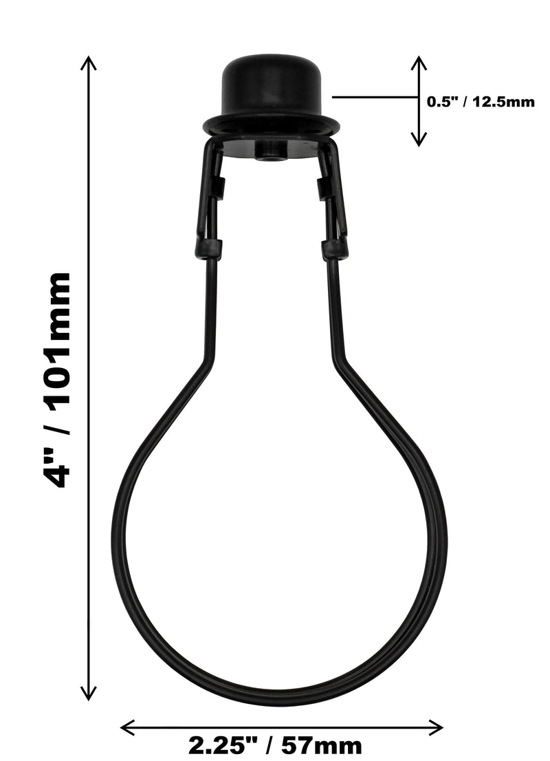 Creative Hobbies® Lamp Shade Light Bulb Clip Adapter Clip On with Shade Attaching Finial Top | Black