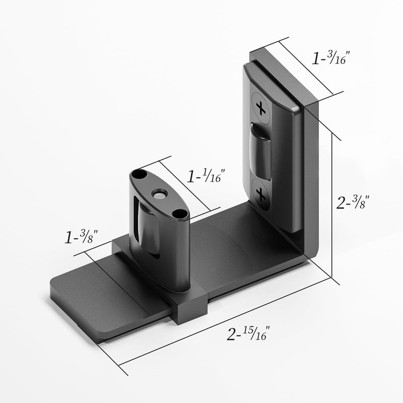 Sliding Barn Door Bottom Floor Guide, Adjustable U Shape Flexible Flush Design,Wall Mounted, Black