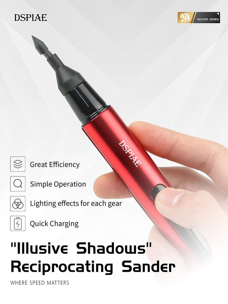 Reciprocating Sander,USB Quick Charging Sanding Pen With 8pcs Sanding Head,Self-Adhesive Sandpaper Pre-cut mesh 134pcs (ESA)