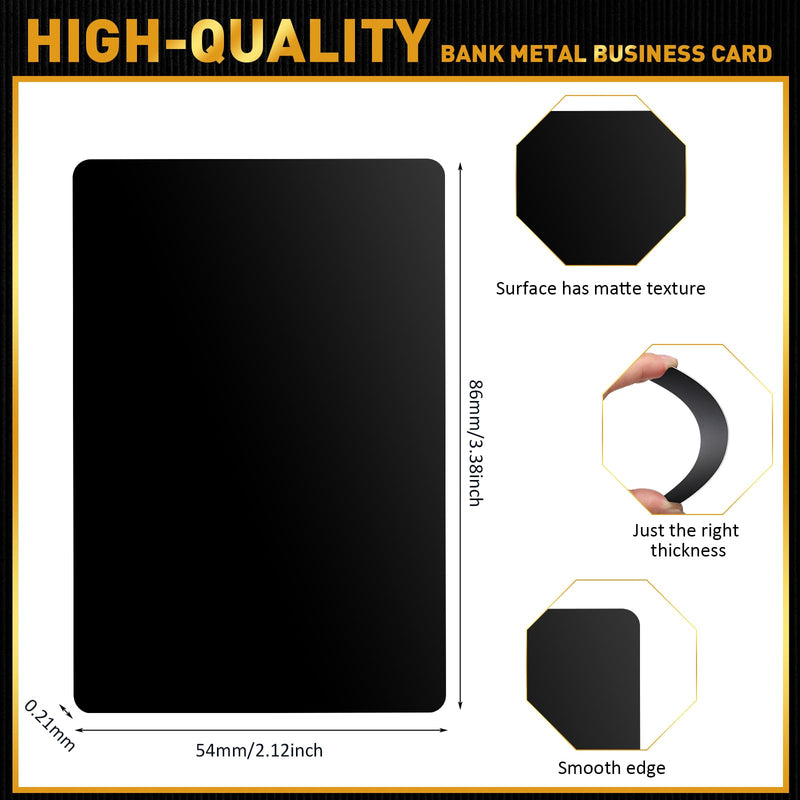 Marspark 300 Pcs Metal Engraving Blanks Multipurpose Aluminum Sheet Aluminum Business Card Blanks for Cnc Engraver Laser Engraving DIY Cards, Thickness 0.21 mm/ 0.01 Inch (Matte Black) Matte Black