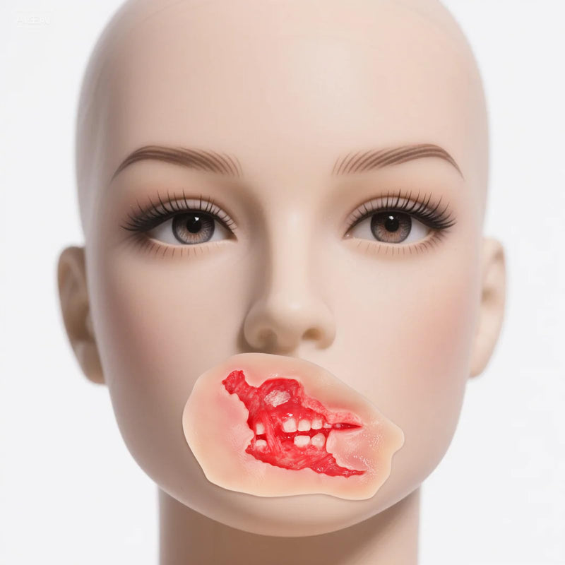 Adhesive Maxillofacial Wound Care Trainer, Exposed Denture Avulsion Simulator, Oral Trauma Simulation, Oral Injury Wound Model for Emergency Care Training