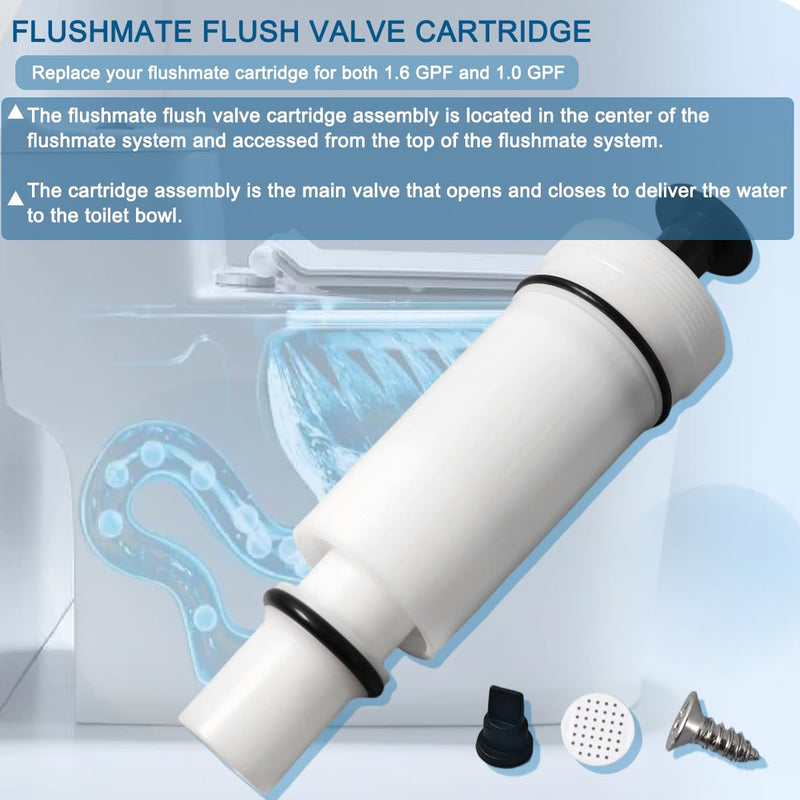 C-100500-K C-100500-Kit Flush Valve Cartridge M-101526-F3 (1 Pack) | Compatible with Flushmate III 503 IV 504 500 501 501A 501B Tank Systems, Replaces C-100500-Kit M-101526-F3 C-100500 Assembly 1 Pcs