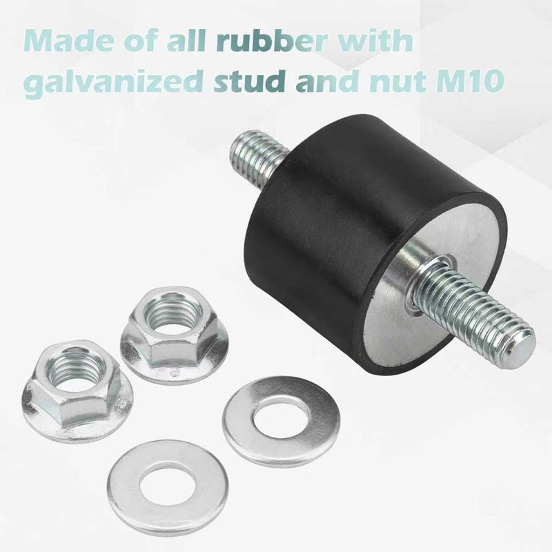 M10 40 x 30 mm Rubber Isolator Mounts Double Studs Shock Absorber