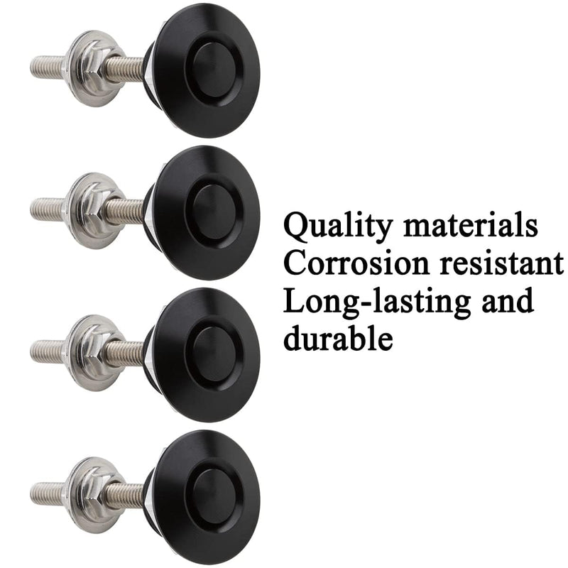 Pack of 4 Universal Aluminum Vehicle Hood Pins 1.25''- License Plate Lock Clip, Quick Release Lock Latch Bumper Diameter 1.25 inch