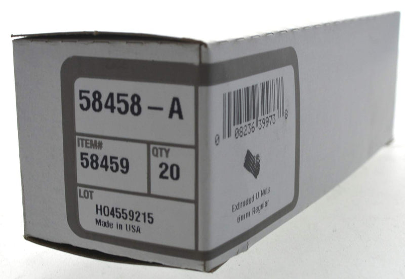 58459 M6 Metric Extruded U-Nut, 20-Pack,Gray
