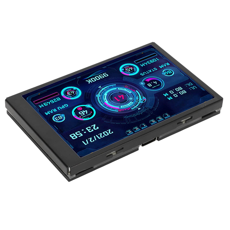 ZASCHMOY Computer Temperature Monitor, Small Screen, Display for aida64 PC, CPU Data Monitor, Easy to Use for Computer Enthusiasts, 3.5 USB (Black) Black