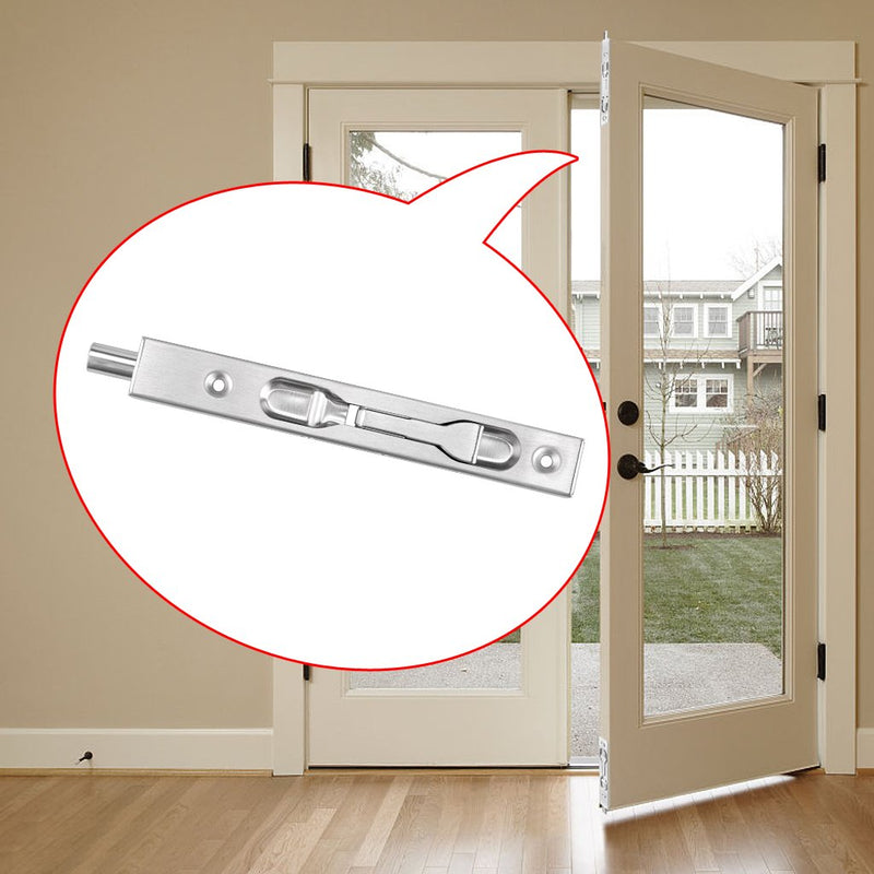 Sumnacon 2 Pcs Door Flush Bolts - 6 Inch Concealed Security Door Locks for French Doors,Composite Doors,Wood Doors,Double Doors,Dummy Doors,Brush Stainless Steel Finish Silver