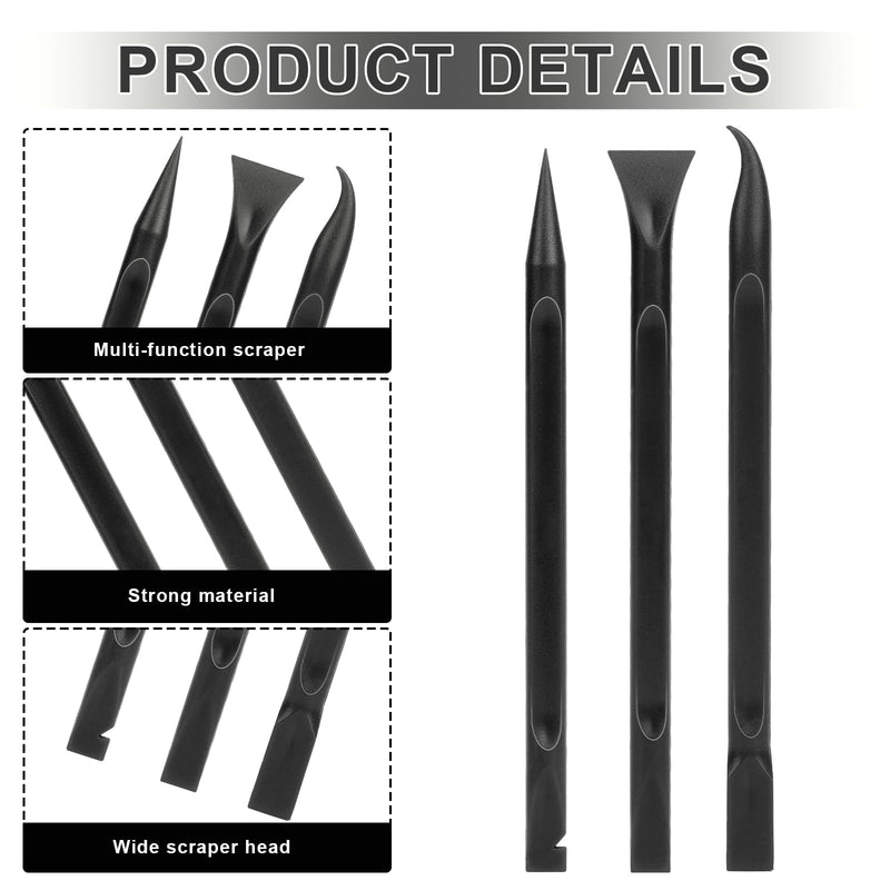 Crevice Cleaning Tool, 9 PCS Carbon Fiber Plastic Scraper Tool Car Detailing Brush Set Non-scratch Multi-purpose Scraper for Clean Small Narrow Spaces and Gaps, Remove Stickers Labels Oil Stains Dirt Black