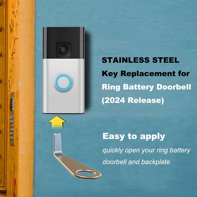 Video Doorbell Key Replacement Tool, Secure Removal Key Tool Compatible with All-New R/ing Battery Doorbell (2024), Ring Doorbell Camera Opening Key Tool (2 Pack)
