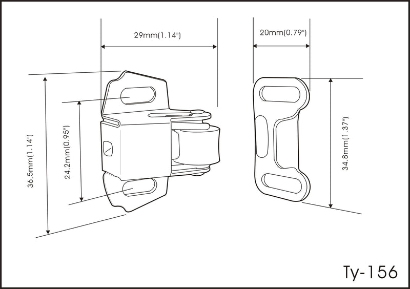 QCAA Single Roller Wheel Spring Cabinet Furniture Closet Door Catch Latch, Matte Black, Made in Taiwan, 6 Pack Shape B-Matte Black