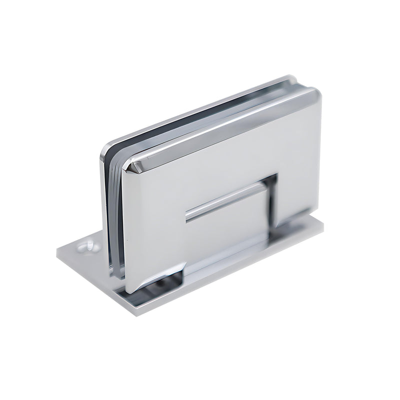 Brass Shower Door Hinge, 90 Degree Offset Glass Door Hinges, Wall Mount for 5/16"-1/2"(8-12mm) Tempered Glass, Heavy Duty Hinge for Frameless Glass Installation, Chrome 90 Degree_A