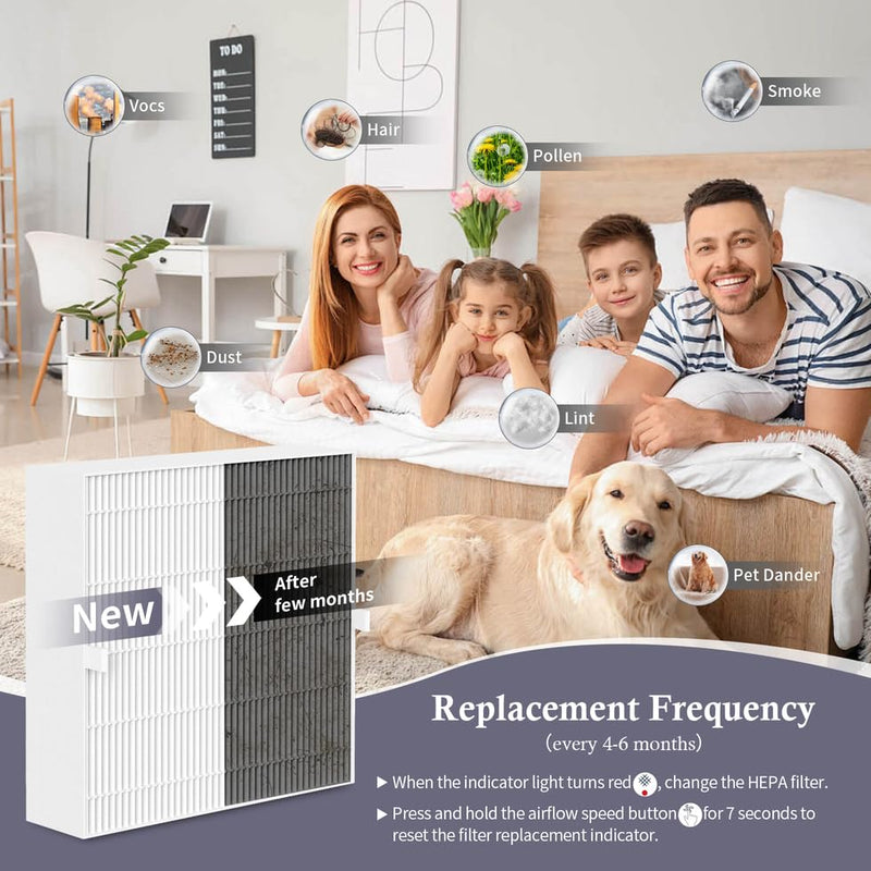 Particle Replacement Filter, Compatible with Blueair Blue Pure Fan, Part # 100930 (2 Pack)