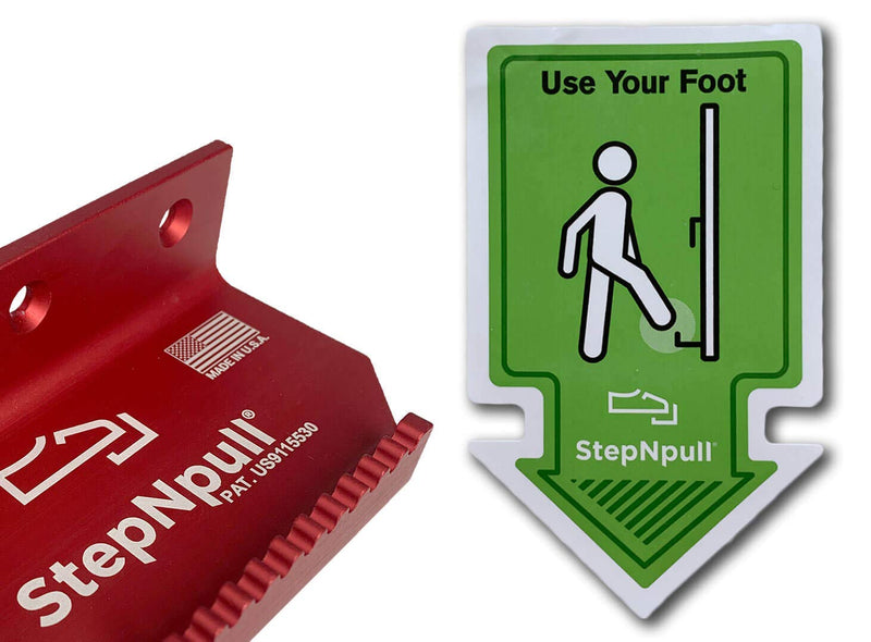 Hands Free Door Opener - No Touch Door Foot Pull & Commercial Touchless Door Opener Tools for Bathroom (Red-1 Piece)