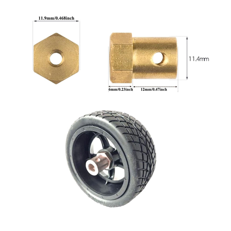 10Pcs 3.17mm Brass Hex Shaft Coupling Motor Flexible Coupler Joint for DC Motor Shaft, Robot, Model Car Tires Shaft 10