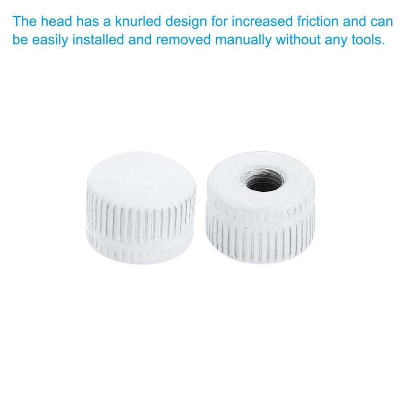 PATIKIL M5x11x14 Cap Nut, 15 Pcs Acorn Nut Screw Knob Cap Insert Bolt Cover Female Thread Knurled Decorative Hardware Fittings Light Fixtures, White M5