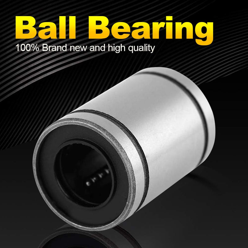 Linear Ball Bearings LM10UU 8Pcs 10mm Linear Motion Ball Bushing Bearing 3D Printer Cylinder CNC Parts, Pack of 8