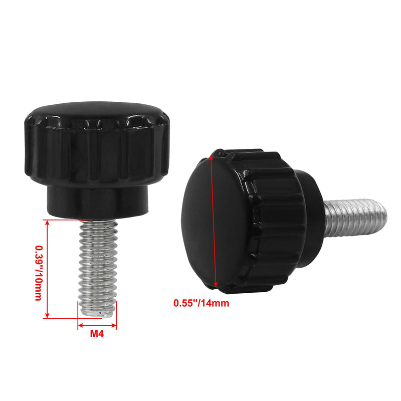 10Pcs M4 x 10 mm Thread Knurled Thumb Screws, Galvanized Iron M4 Knurled Thumbscrews,Screw On Type Clamping Knob Grip Black,Clamping Screws Grip Knobs M4x10,10Pcs