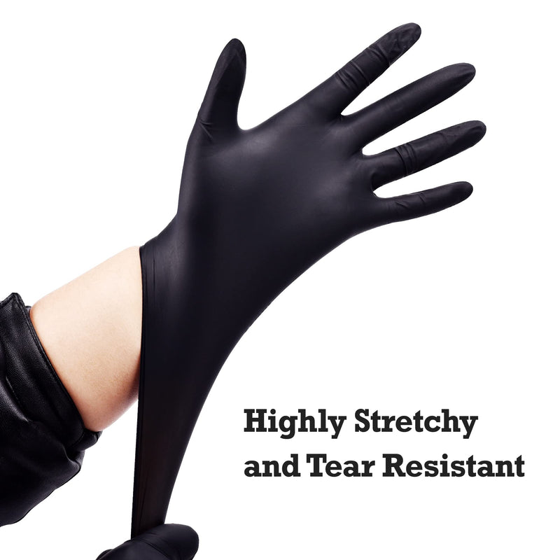 TitanFlex Disposable Nitrile Exam Gloves, 6-mil, Black, Heavy Duty Disposable Gloves, Cooking Gloves, Latex Free, Powder Free 100 Large