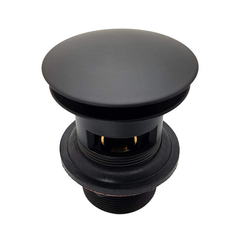 Westbrass 1-1/4" Tip-Toe Offset Overflow Lavatory Drain, 17 Gauge Brass Sink Drain with 1-1/4" Tailpiece, Fits 1-1/2" Opening, Fully Finished Exposed Installation, Matte Black