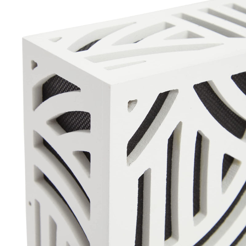 Okuna Outpost Wood Doorbell Chime Cover Box Only, Corinthian Style Pattern, White (8 x 6 x 3 Inch)