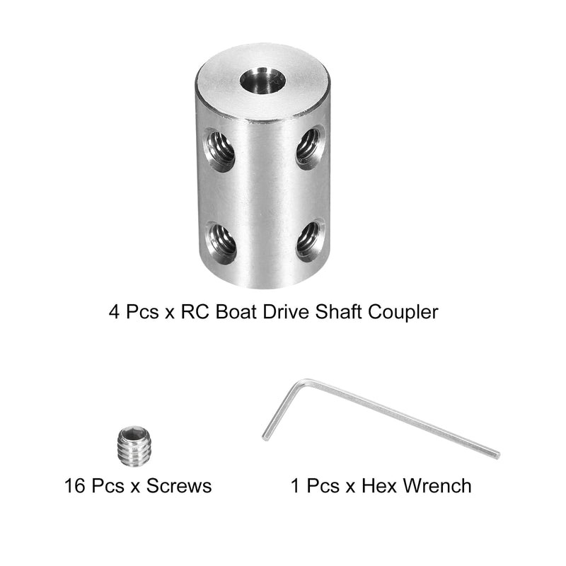 MECCANIXITY Rigid Screw Coupling 4mm to 5mm Shaft Coupler Connector L22mm x D14mm Steel Joint Connector Rigid Coupling Set for 3D Printers DIY Encoder with 8 Screws & Hex Wrench, 2 Pcs