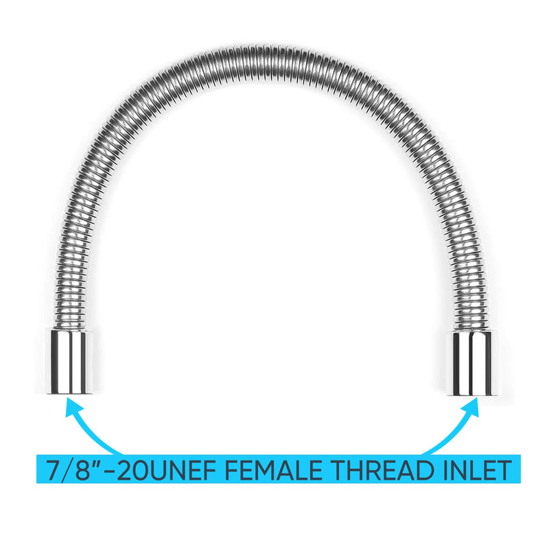 CWM Stainless Steel Hose Flexible Metal 18.5 Inch for Commercial Pre Rinse Kitchen Sink Faucets Flexible Hose Replacement (47CM 1.54ft)
