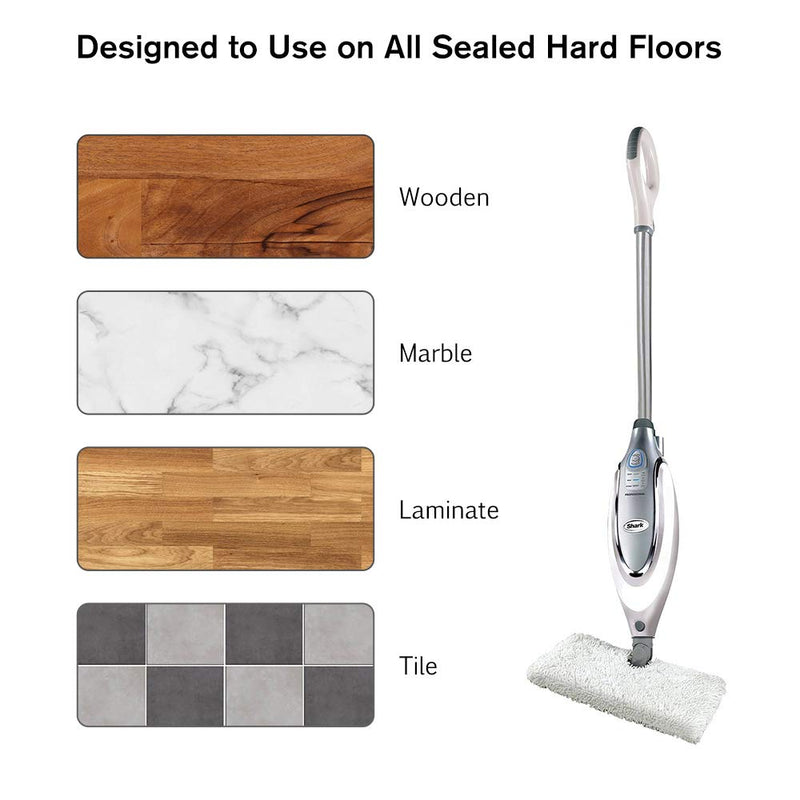 4 Pack Microfiber Steam Pocket Mop Pads Compatible for Shark Rectangle Mop Head S3500 Series,S3501,S3601,S3550,S3901,S3801,SE450,S3801CO, S3601D,SE450, Model # P119W,Machine Washable 4 pack white