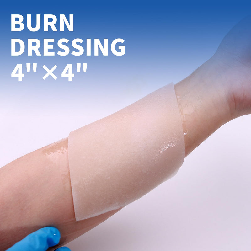 Dr.Med Burn Kit, 4pcs Burn Dressings 4x4”, 8pcs Burn Gel 3.5g, 4pcs Non-Adherent Xeroform Petrolatum Gauze, Burn First Aid Cooling Soothing Cream with Bandage, Latex Surgical Gloves, Scissors, Tape