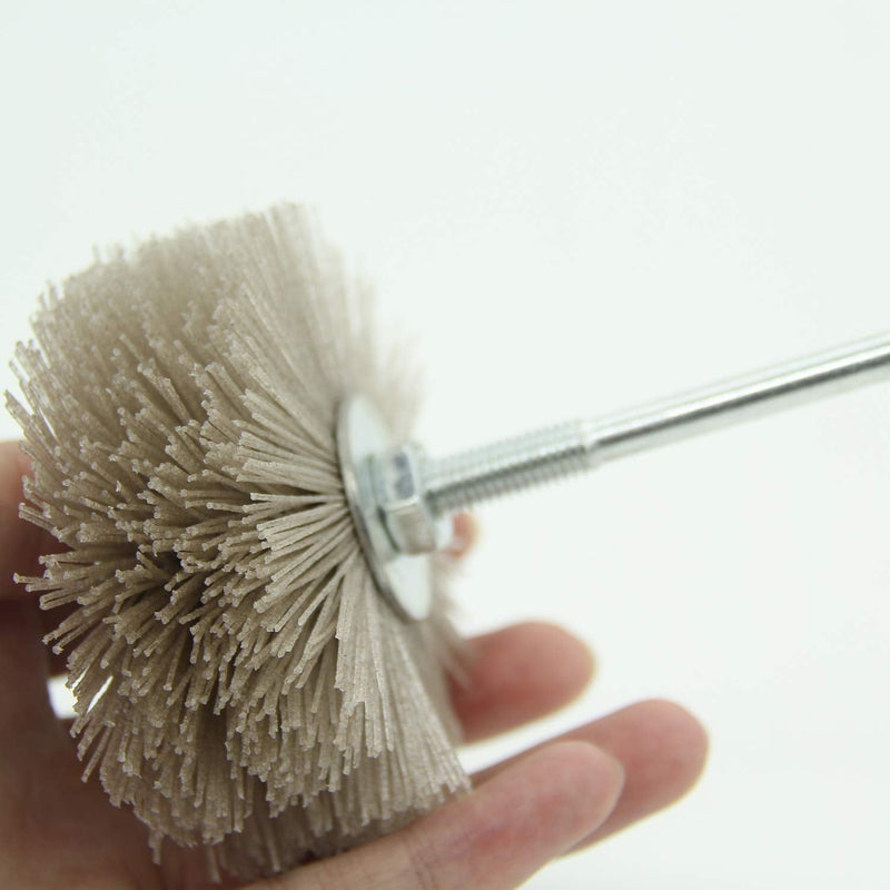 Woodwork Polish Grinder, Nylon Wheel Brush Abrasive, Grinding Head with 6mm Threaded Shank, Abrasive Nylon Wheel Brush, Sanding Mop, Abrasive Wheel (80/120/180# 3Pcs) 80/120/180# 3Pcs - NewNest Australia