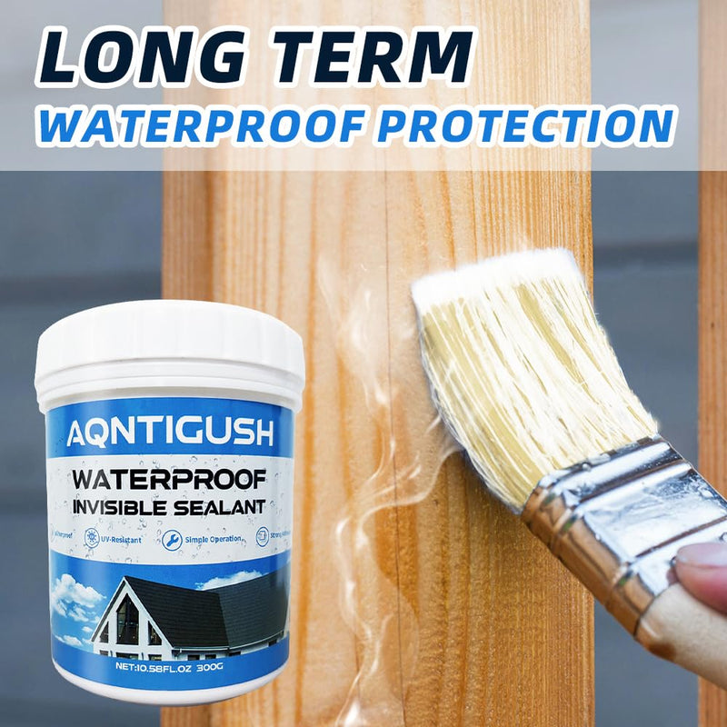 10.5 OZ (300g) AQNTIGUSH Invisible Waterproof Agent, Waterproof Insulating Sealant, Transparent Waterproof Coating, Waterproof Anti-Leakage Agent, Transparent Repairing Leak Waterproof Adhesive