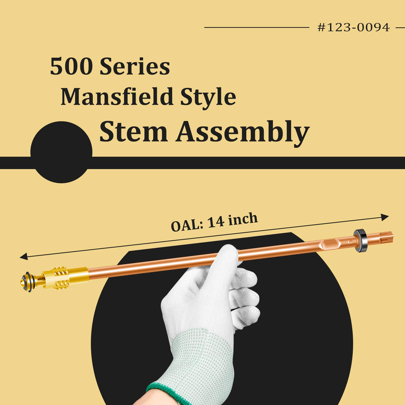 123-0094 Stem Assembly for 500 Series Mansfield Style Full-turn Hydrants丨14-inch Overall Length丨 Prevent Leakage AK-123-0094