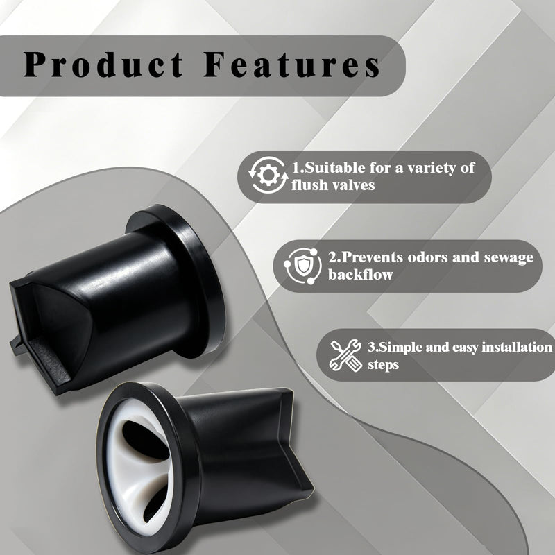 Vacuum Breaker Repair KIT, Compatible With TOTO Repair Fittings, Black, Gum, for Geodorizing and Backflow Prevention of Flush Valve Outlet Pipe 2Pcs 2