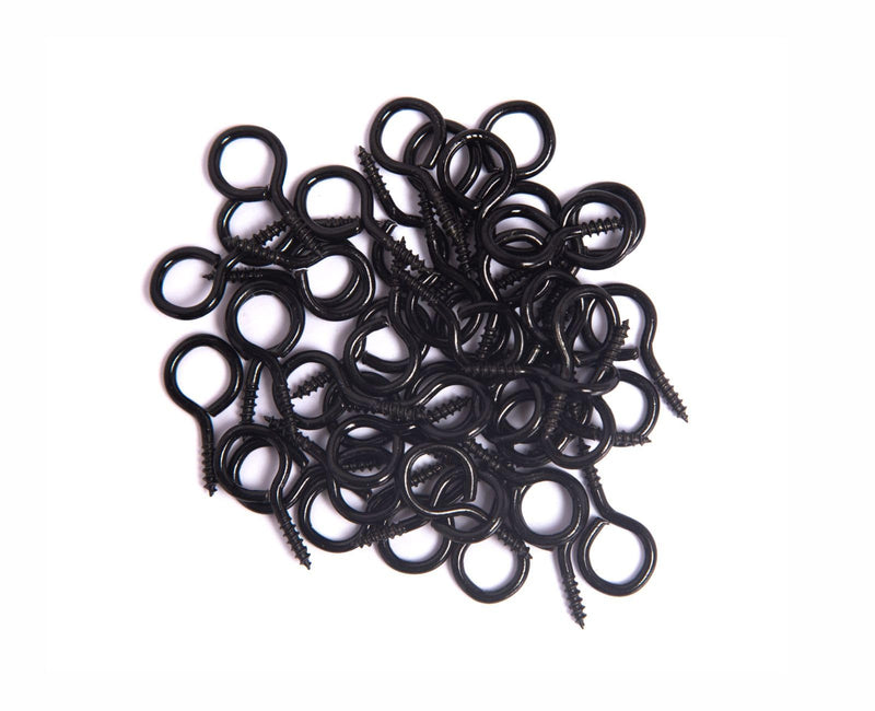 Mariyandh 240PCS Eye Hooks Screw Metal 0.67 Inches-1.1 Inches Small Eyelet Screws for Wood (0#-5#) I Hooks Black+4pcs Drill Bit(1.0,1.5,2,2.5) Black 0#-5#